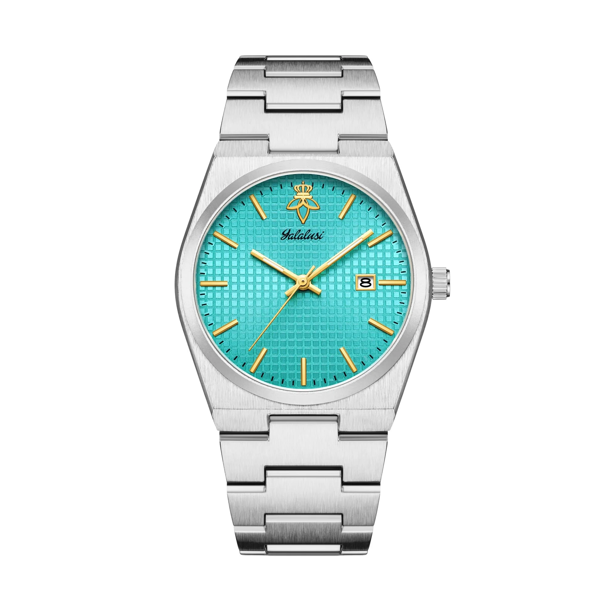 

Стильные мужские водонепроницаемые спортивные кварцевые часы YaLaLuSi с сетчатым циферблатом, ремешком из нержавеющей стали, отображением даты, бесплатная доставка