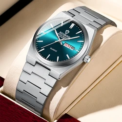 BINBOND Fashion New Men Business Watch Leisure Quartz Stainless Steel Buckle Watches Waterproof Luminous Calendar Men's Watches