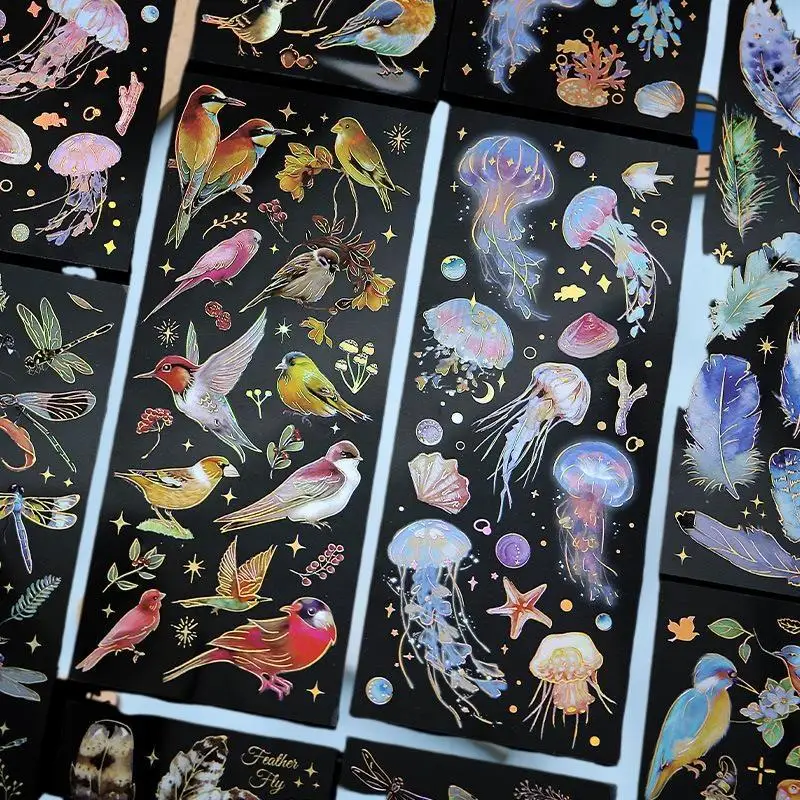 3 Blatt/Set Journaling- und Scrapbooking-Aufkleber zum Selbermachen, Basteln, Heißprägeaufkleber