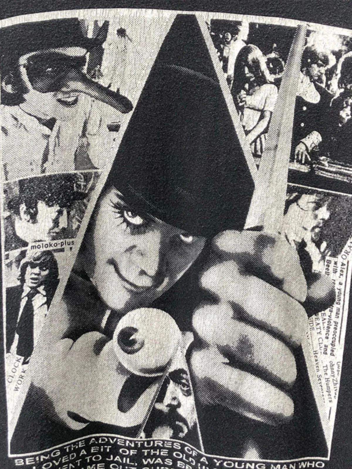 تي شيرت فيلم برتقالي على شكل عقارب الساعة للجنسين كلاسيكي عتيق من القطن الثقيل بأكمام قصيرة كاجوال