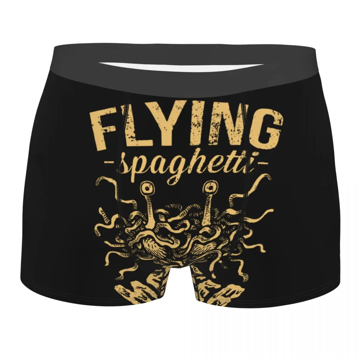 Man Flying Spaghetti Monster Underwear Monsterism Pastafarianism FSM Hot Boxer Briefs Shorts Panties Underpants