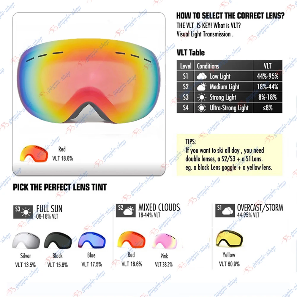 Mountain Sport Goggles Winter Riding Goggles Ski Glasses Spherical Glasses Glasses Cover Snowboard Accessories Windbreak Glasses