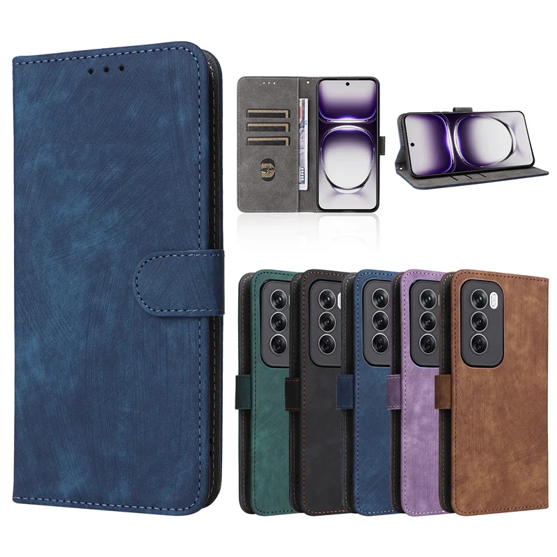 For OPPO Reno 12 Pro 5G Anti-theft Brush Wallet With Card Photo Frame Stand Magnetic Flip Leather Case For Reno 12 Reno12 Pro 5G