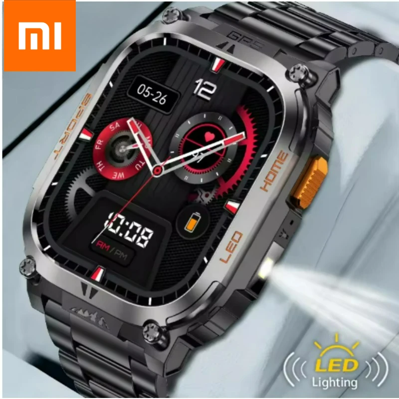 

Xiaomi Новые Смарт-часы с GPS-отслеживанием, фонарик, 630 мАч, аккумулятор большой емкости, компас, Bluetooth-вызов, водонепроницаемые спортивные умные часы