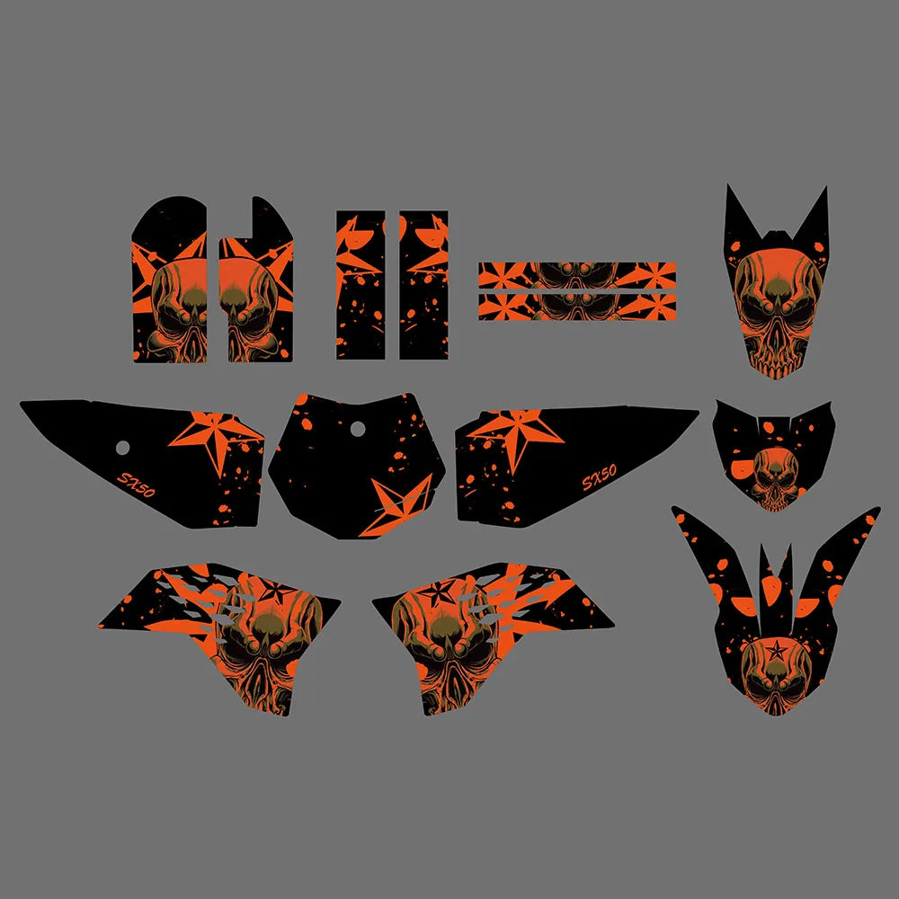 For KTM SX65 SX 65 MINI 2009-2015 2014 2013 2012 2011 2010 Motocross Fairing Graphic Background Decals Sticker Kit Customize