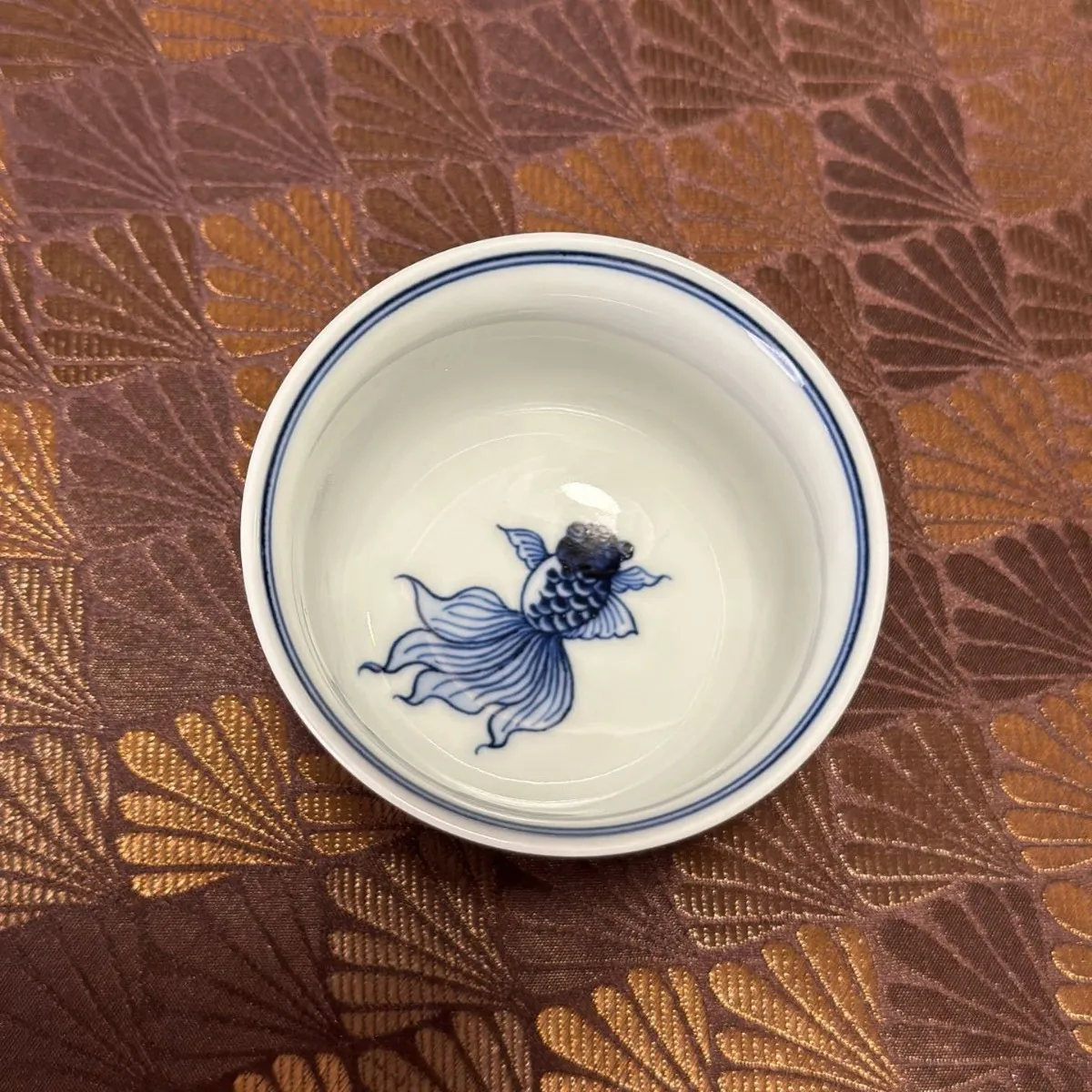 Jingdezhen hand-painted ceramic master cup goldfish pattern furnace teacup
