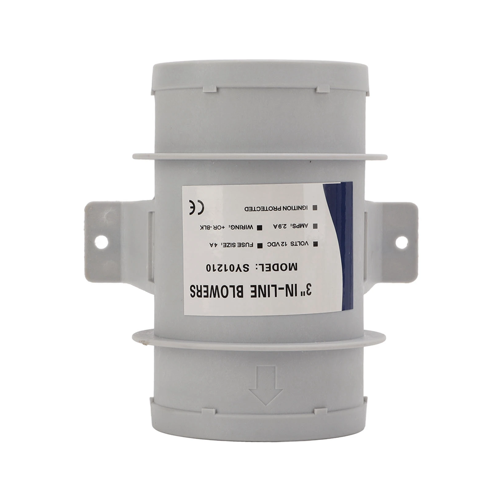 Встроенный вентилятор 12 В с низким током, 3-дюймовый линейный вентилятор, высокоэффективный, тихий, компактный для воздуховодов, морской трюмный воздуходувка