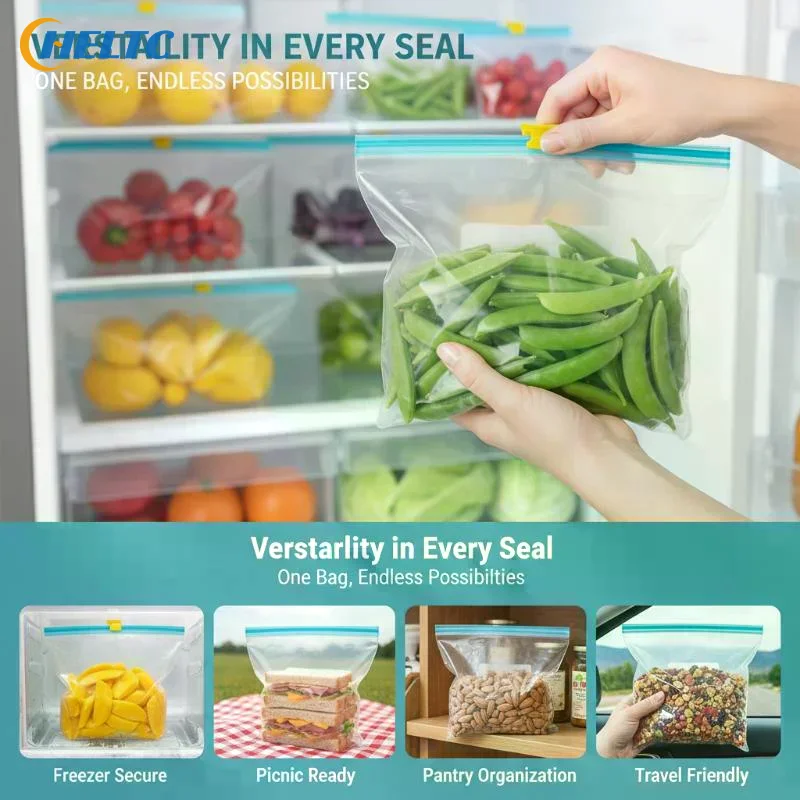 Reusable Thick Food Storage Bags  Leakproof Microwave Safe For Kitchen Fridge Food Storage