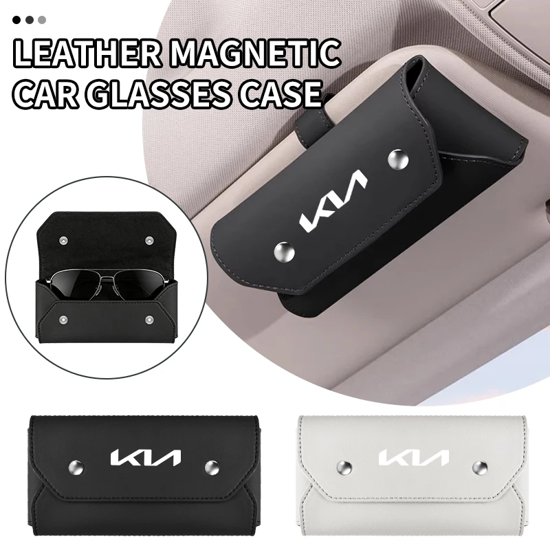 

Car Sun Visor Glasses Case Leather Sunglasses Box Eyeglasses Holder For KIA Rio K5 Sportage Ceed Sorento Picanto Stinger Optima