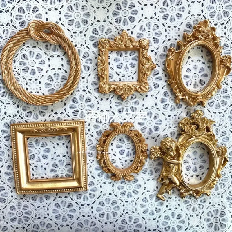 1PC Retro Photo Frame Gold Picture Frame Home Decor Photography Props Wedding Pictures Frames Gifts Desk Decoration Ornament