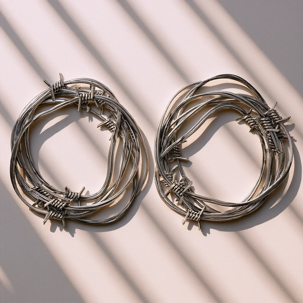 

2Pcs Imitation Barbed Wires Festival Wire Adornment for Haunted Layout Props Halloween Scary Decorations Cheerful Creepy