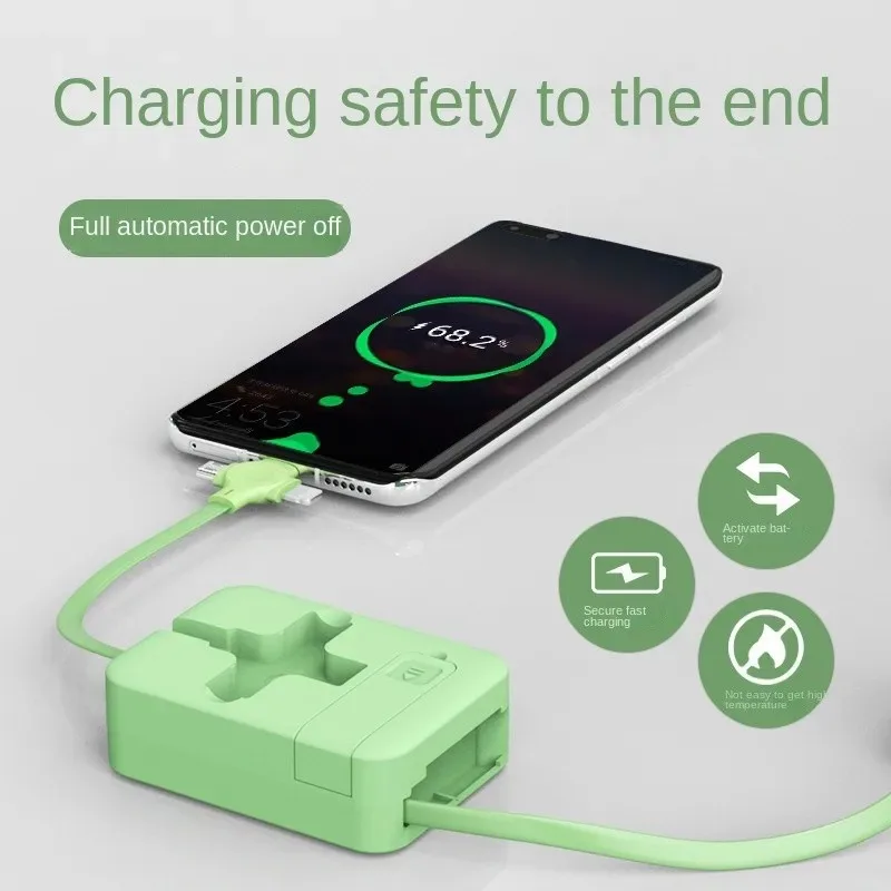 

3 в 1, выдвижной мульти-кабель для зарядки, шнур, USB-совместимый держатель для телефона IPhone Android Type C, мини-портативное быстрое зарядное устройство для автомобиля