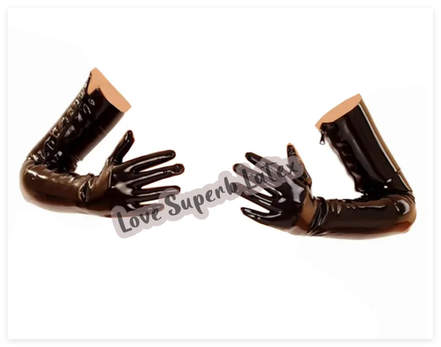 

Сексуальные латексные женские и мужские длинные перчатки с молнией, латексные длинные перчатки, фетиш, длина рук, шов с боковой молнией