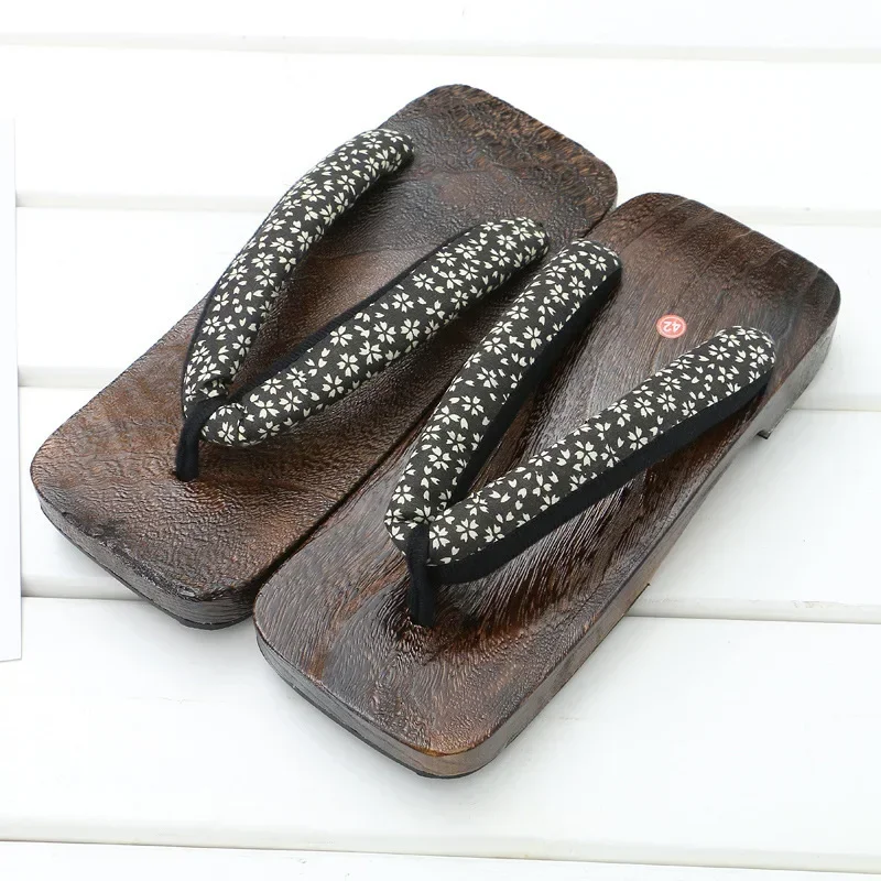 Japan Style Geta Clogs Men Japanese Traditional Indoor Home Slipper Wooden Flip Flops Kimono Anime Cosplay Shoes Outdoor Sandals