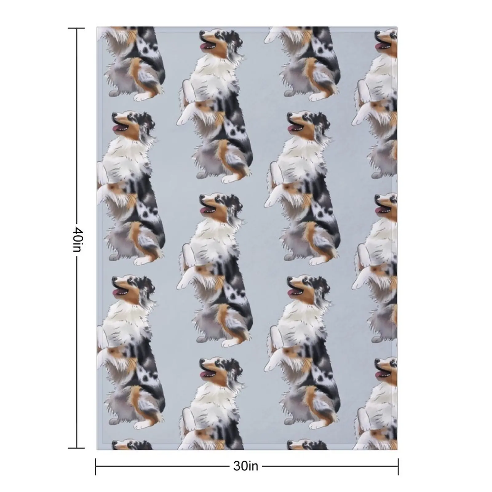 Cute Australian Shepherd Blue Merle | Begging Dog | Aussie Drawing Throw Blanket Nap Shaggy Travel for sofa Bed covers Blankets
