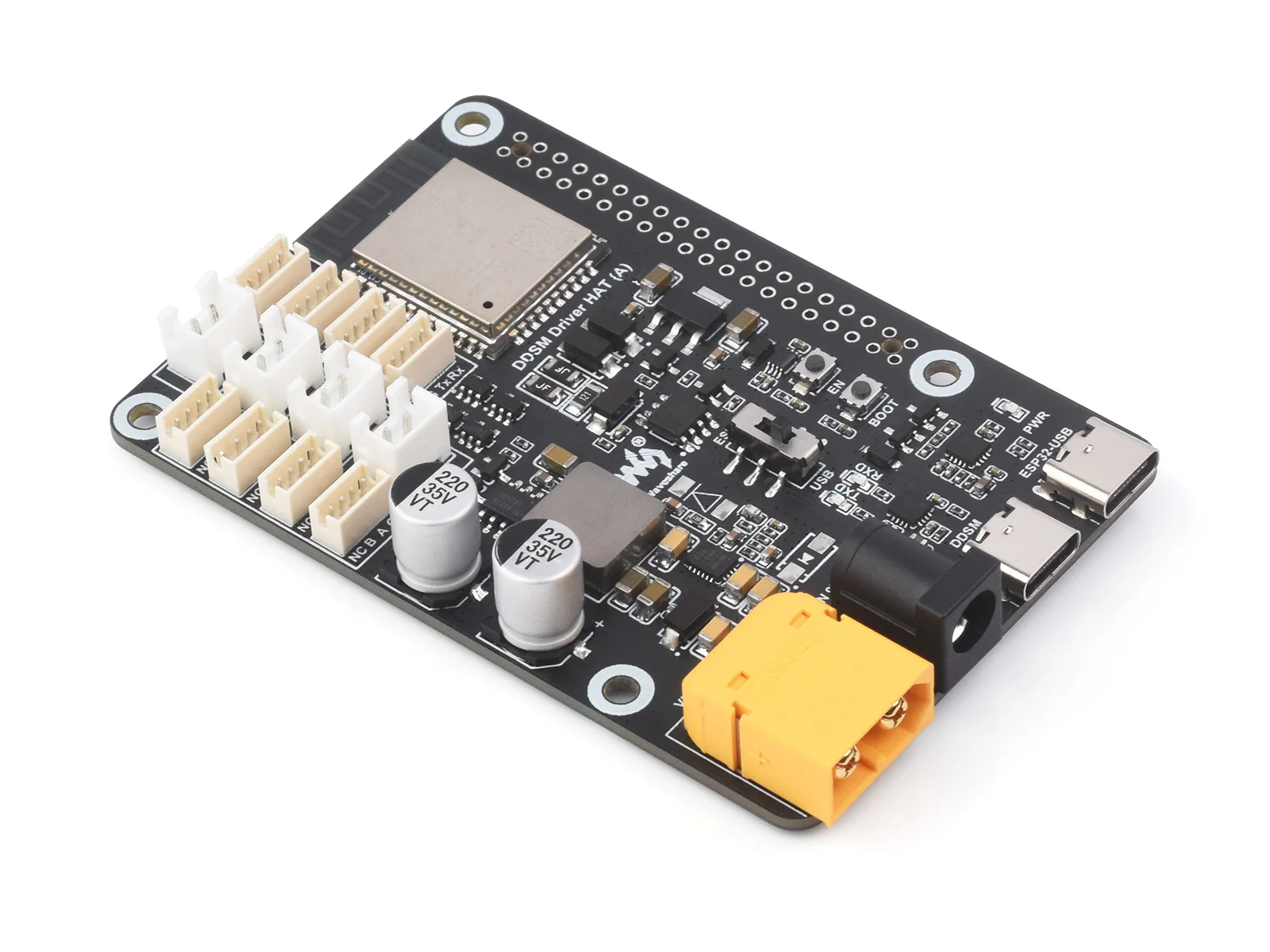 

Waveshare Direct Drive Servo Motor Driver Board, Integrates ESP32 and Control Circuit, 2.4G WiFi, for DDSM Series Hub Motors