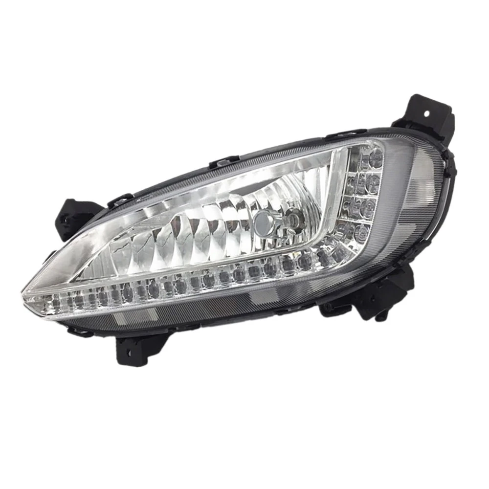 

Автомобильный левый светодиодный противотуманный фонарь DRL для Hyundai Santa Fe IX45 2013-2017, авто дальнего света, дневные ходовые огни, лампа бампера
