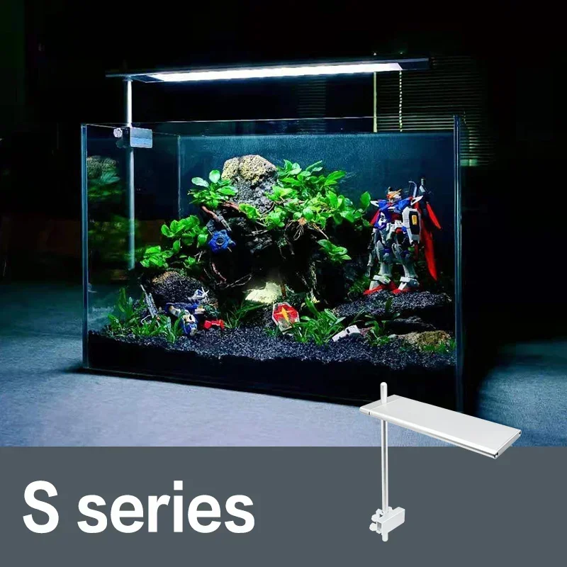 

WEEK AQUA S Series RGB Full Spectrum 10w Fish Tank Light Clip on Aquarium Tank Aquarium Lamp for Small Tank Button Contol