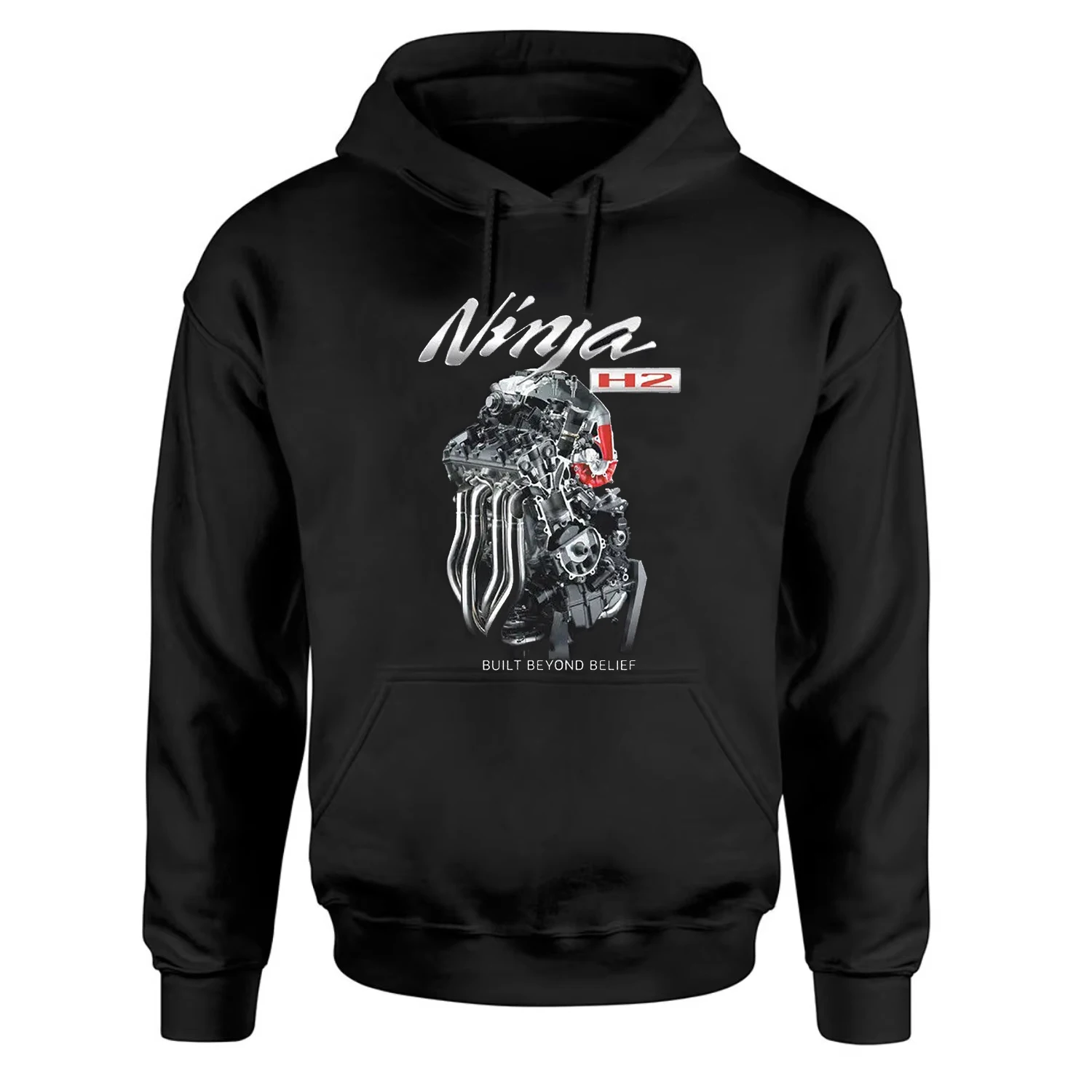 Retro Classic Japanese Ninja H2 Motorcycle Engine Pullover Hoodie New 100% Cotton Comfortable Casual Mens Sweatshirts Streetwear