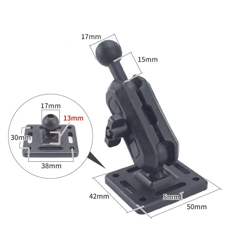 17mm Ball Head Car Dashboard Sticker Base /Screw hole fixation Universal Car Phone Holder GPS Bracket Accessories