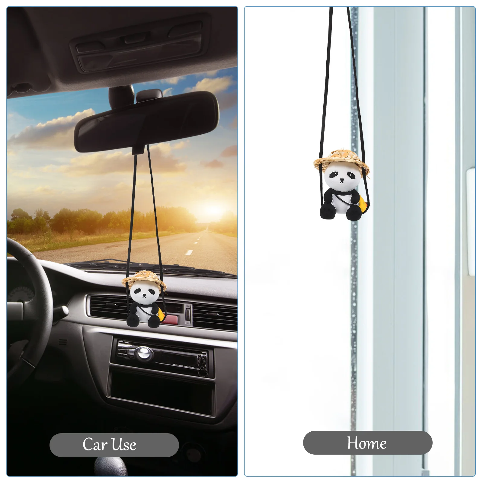 

Panda Car Hanging Ornament Durable Decorative Charm for Rearview Mirror Interior Accessories Car Decor Home Item Mini Model