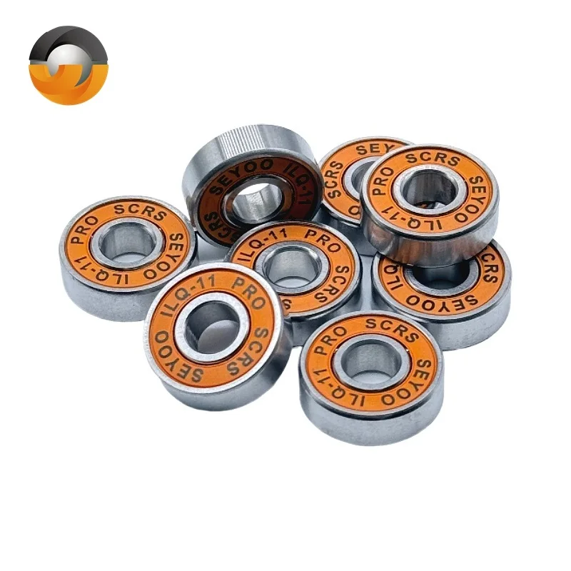 

8PCS 608RS ILQ-11 Orange 8x22x7 mm Bearing ABEC-9 Durable Less Friction Steel Bearings For Skateboard Inline Skates Wheels