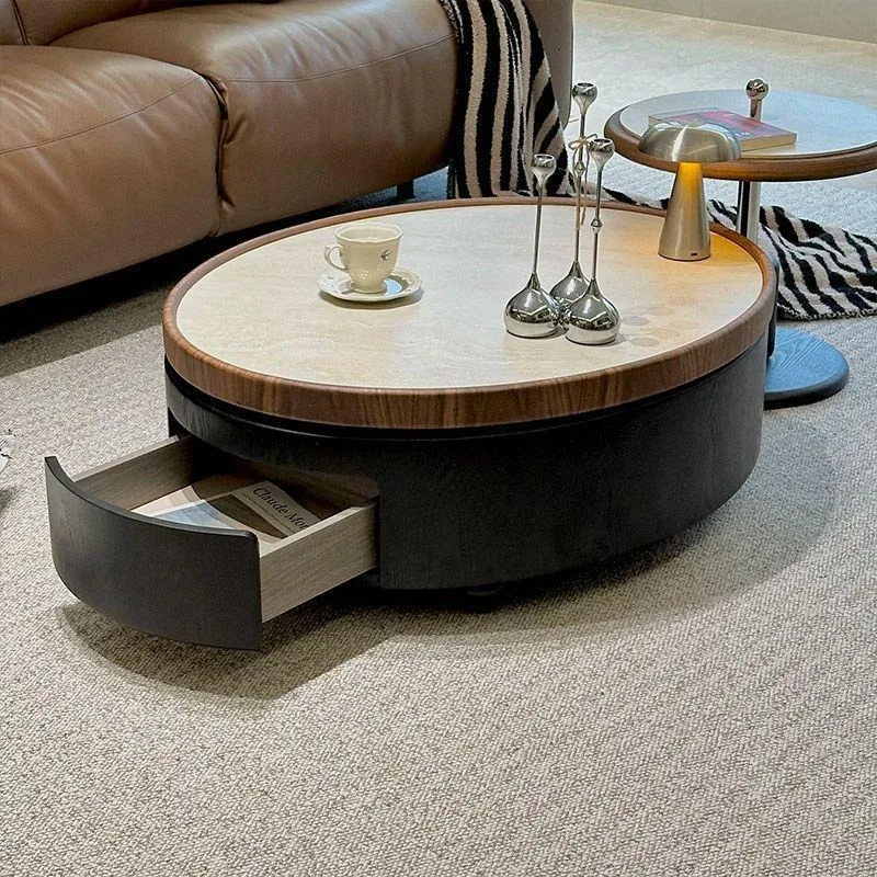 New home furnishing, coffee table with edge combination light luxury warm living room family