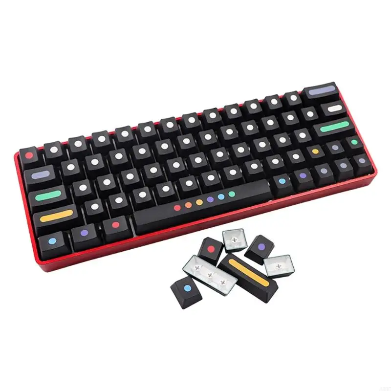 F68C 71 Keys Keycaps PBT มาตรฐานขั้นตอนการระเหิดห้าด้านกระบวนการสำหรับ RK61 Series, Gans Alt61 Series