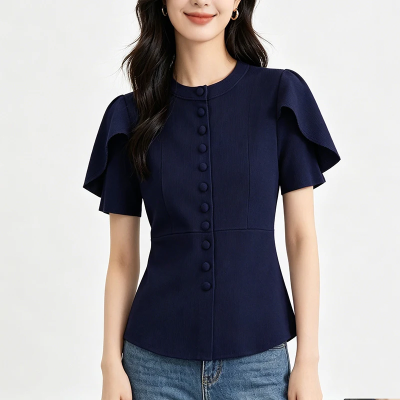 

Summer Women's Bubble Sleeve Knitted Cardigan Jacket 2026 New Fashion Casual Sweater Outerwear Short Women's Clothing