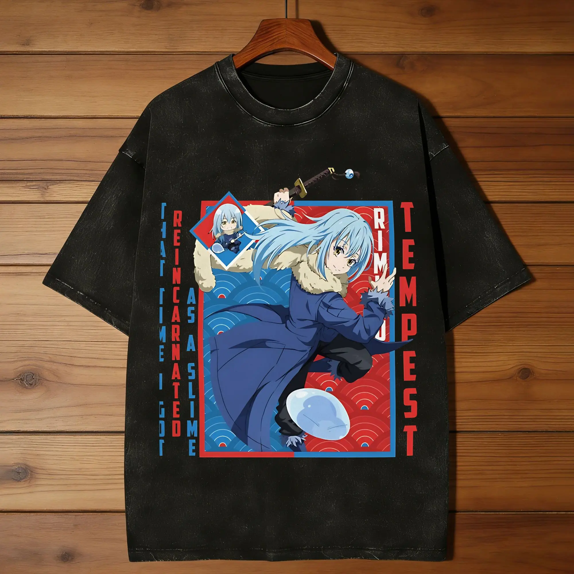 Sparkling Strong Passion That Time I Got Reincarnated As A Slime Washed T Shirts Fashion  Pattern Cotton Clothing Plus Size