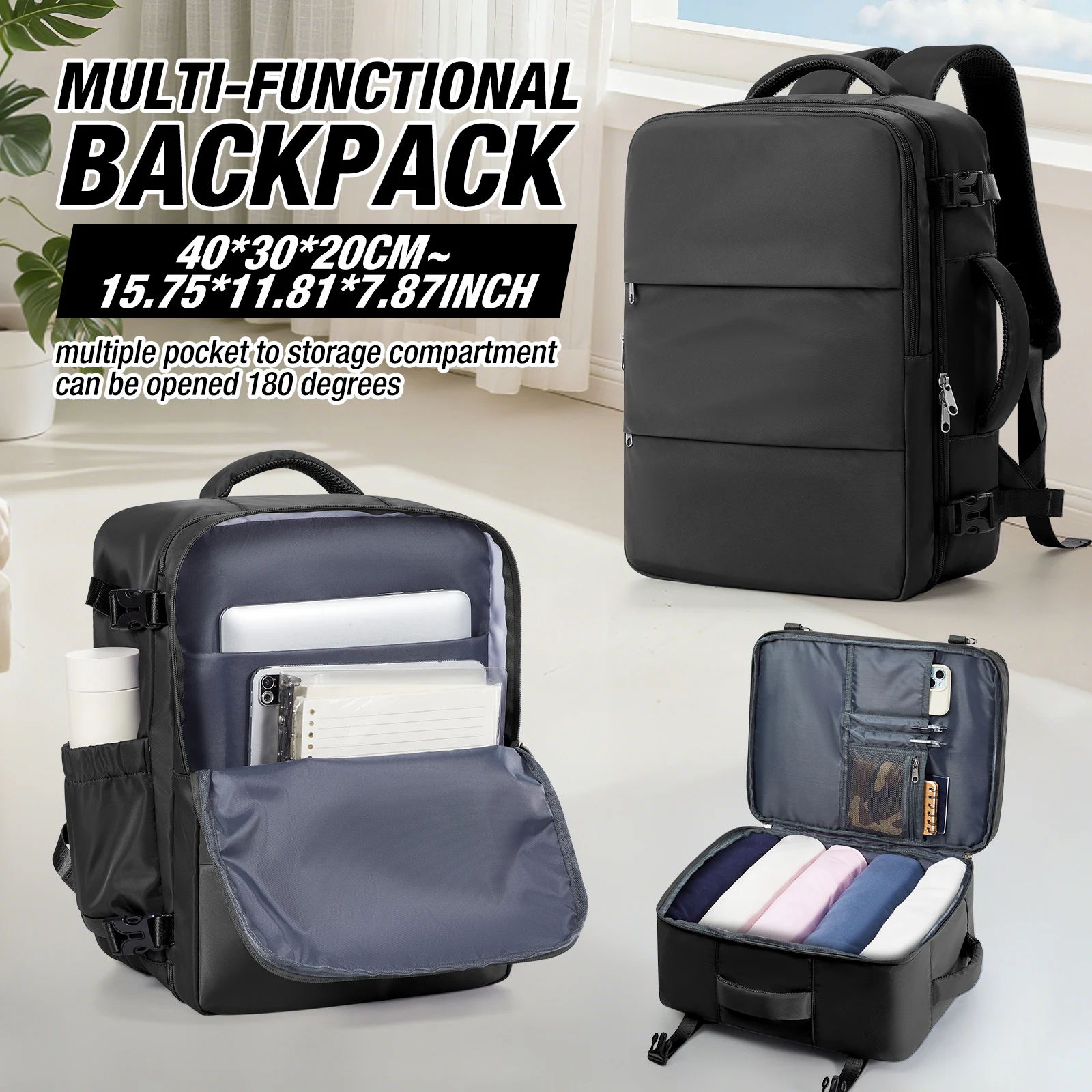 Ryanair 40x30x20 bolsa de cabina de equipaje, 40x30x20 bolsa hombres mujeres 15,6 pulgadas bolsa para ordenador portátil mochila de viaje de negocios, mochila escolar universitaria