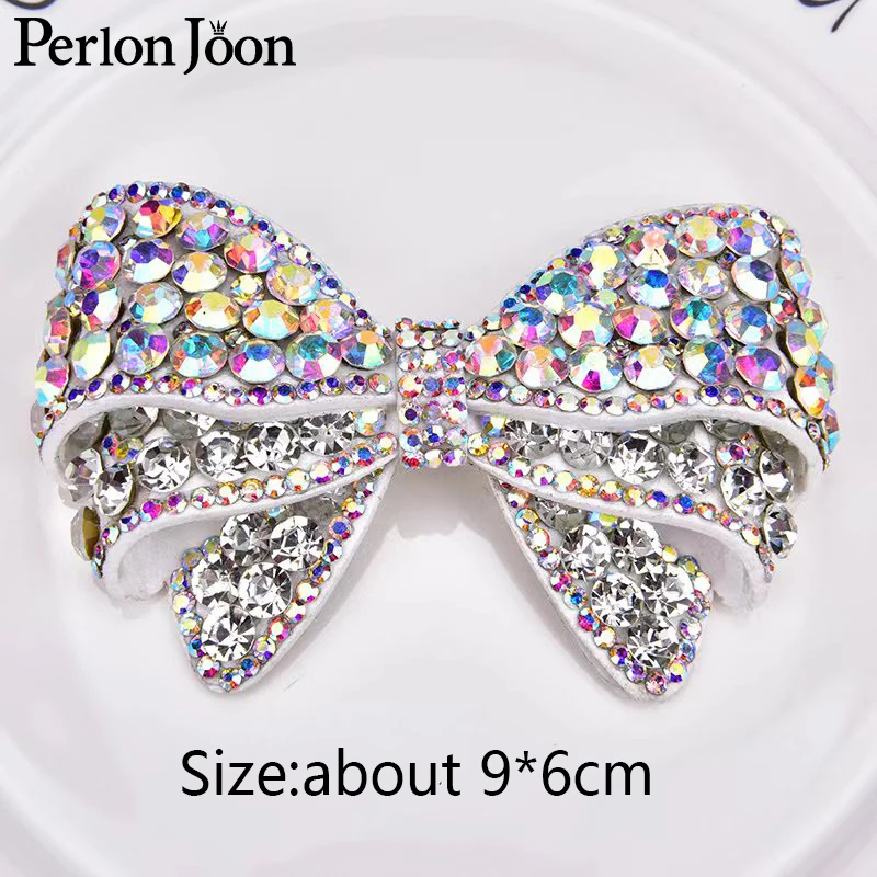 Hot ironing craft AB crystal rhinestone bow DIY sewing in ladies shoes bag wedding decoration accessories SG030