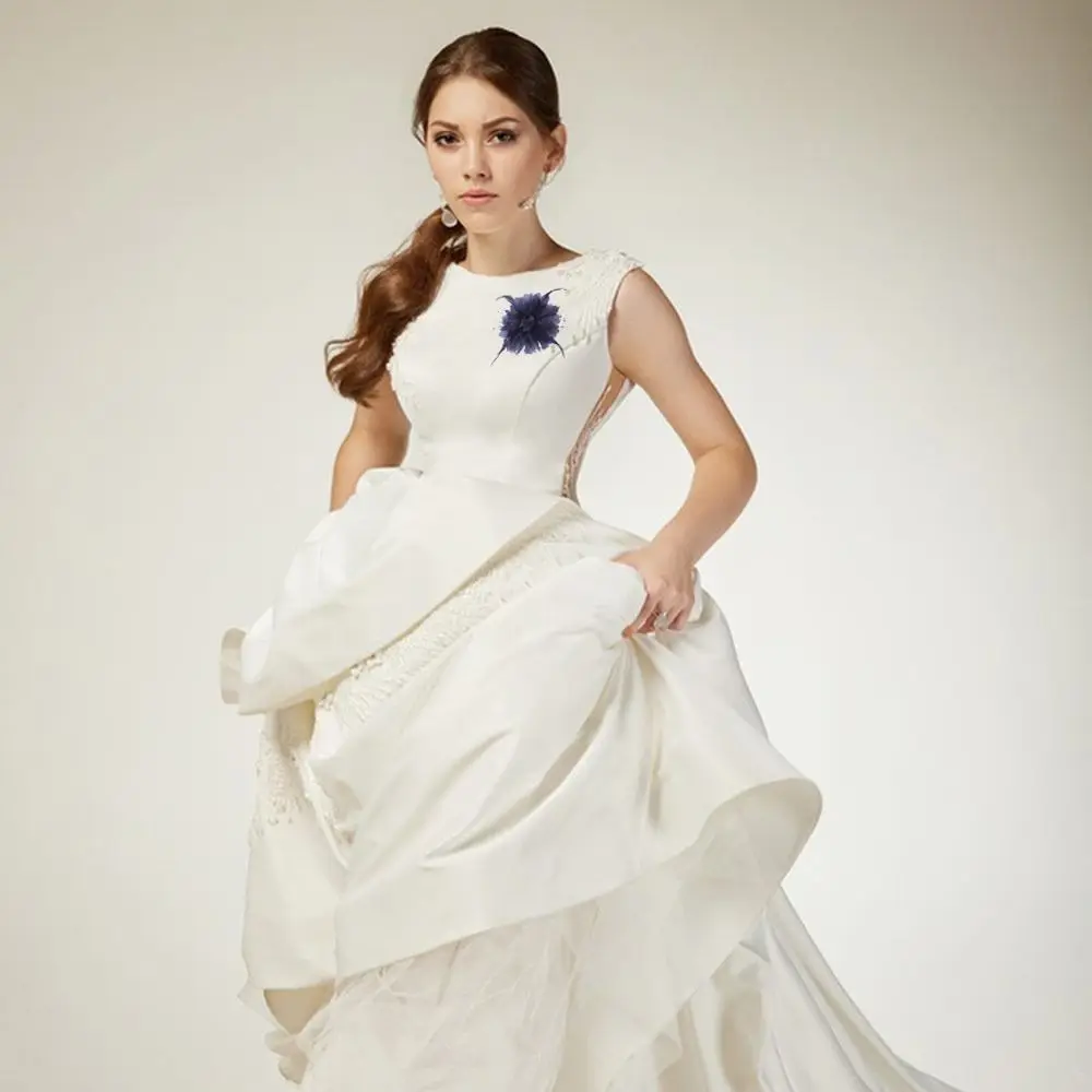 Тканевые аксессуары ручной работы большая брошь в форме цветка ювелирные изделия значки аксессуары однотонный корсаж декор для свадебной вечеринки