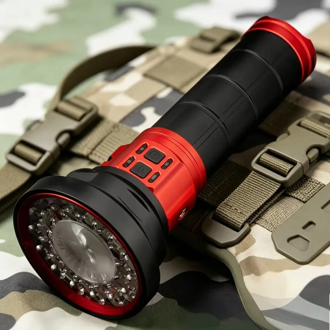 Convoy High Power LED Flashlight 30LED + 1LEP Multifunctional Outdoor Searchlight Torch for Camping Hiking Self Defense
