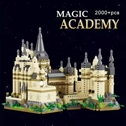 Creative Construction Magic Castle Medieval Architecture Technical MOC Building Set Assembly Bricks Gift Idea Adults Kid Holiday