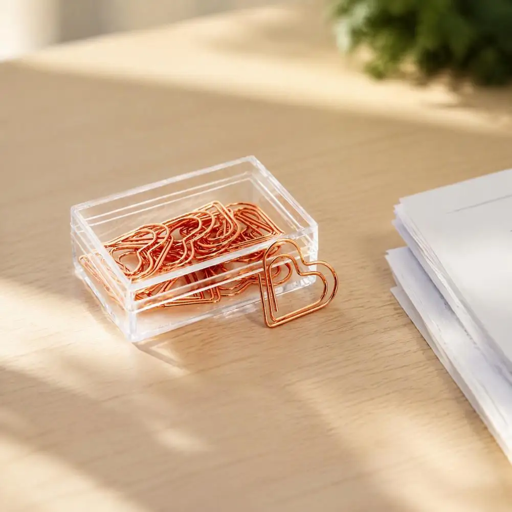 School Supplies for Organization 10pcs Rose Gold Metal Paper Clips Decorative Cartoon Bookmarks Document Organizers for Office