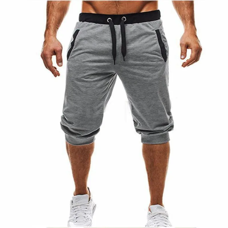 2022 Summer Men\'s Casual Men\'s Knee Long Shorts Color Patchwork Jogging Shorts Sports Men\'s Bermuda Shorts