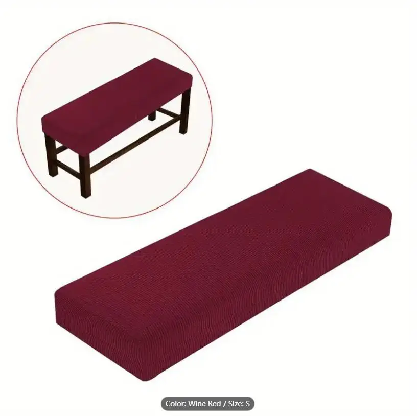 Stretch Dining Bench Cover Elastic Piano Chair Cover Anti-Dust Removable Slipcover for Living Room