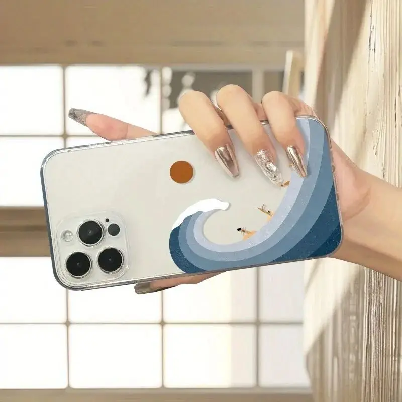 Sommer-Surf-Handyhülle für iPhone 17 16 15 11 12 14 13 Pro Max Mini XS XR 7 Plus 16E Air Stoßfeste Transparente Schutzhülle Fundas – Detail 5