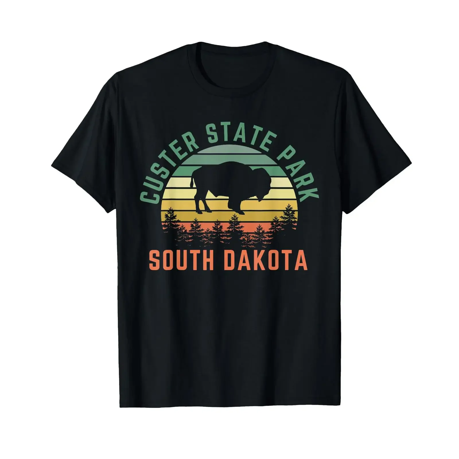 Custer State Park T Shirt vintage Washed Comfortable Casual homme Top For Everyday Wear Breathable streetwear Soft Stretched