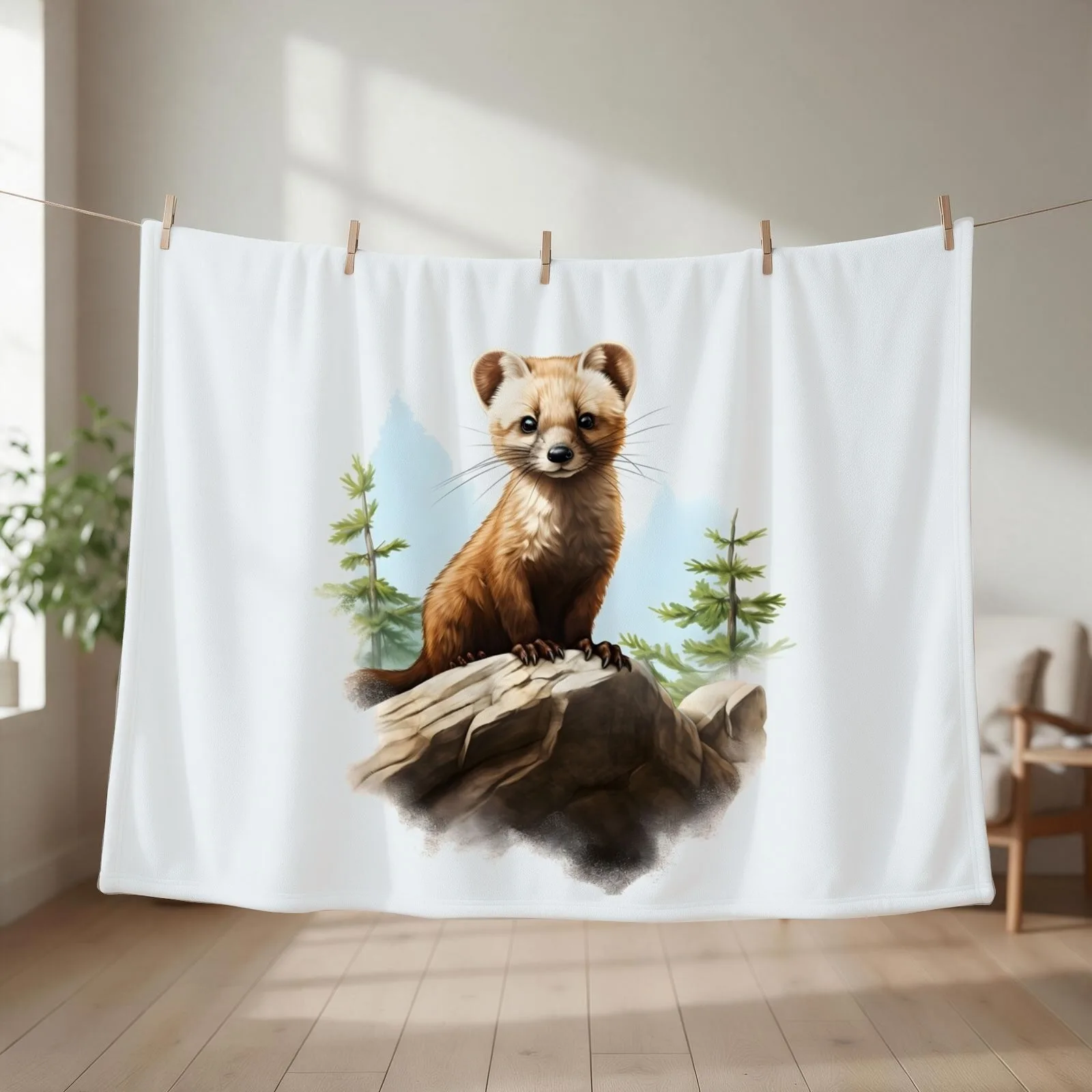 Marten Stone Marten Throw Blanket couch cozy soft plush fuzzy picnic outdoor blanket