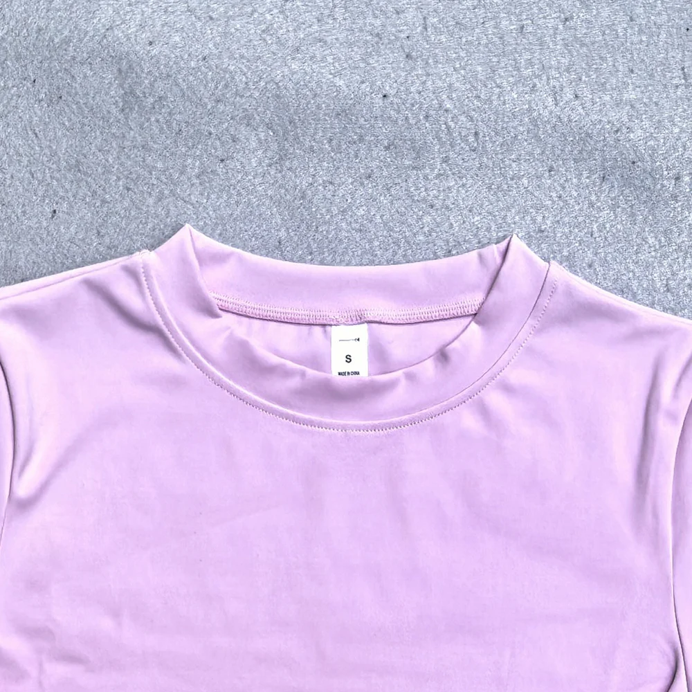 Summer Short Sleeve Yoga Top Women Workout Gym Crop Top Slim Fit Round Neck Yoga Shirt Seamless Sports Stretchy Shirts image 5