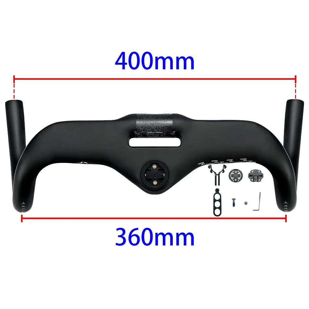 Vollcarbon-Rennradlenker 7 ° Vollständig interner Lenker für Fahrräder, 360 mm, mit Computerhalterung, Fahrradlenker, Fahrradteile – Detail 9