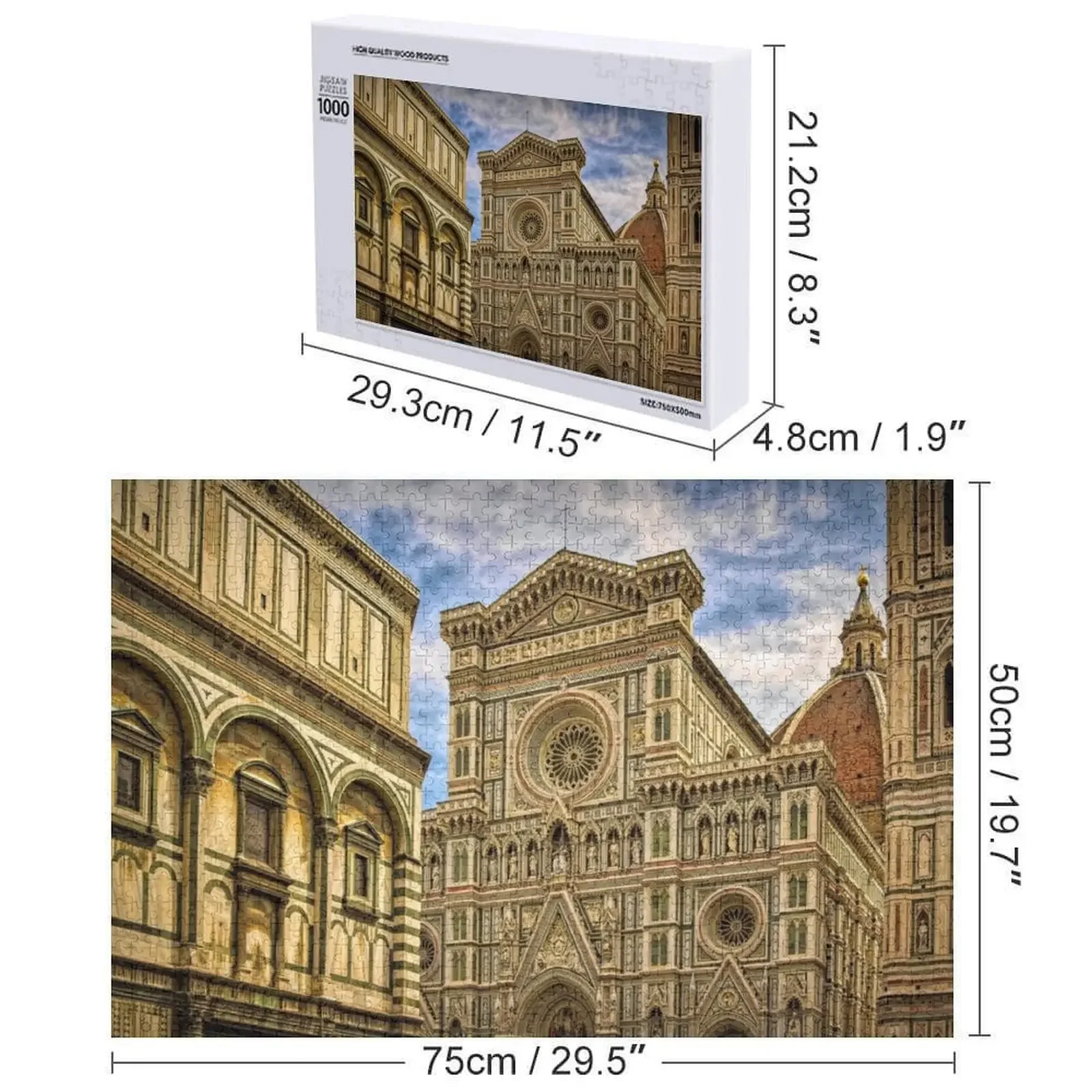 Puzzle Santa Maria del Fiore, spersonalizowany prezent dla dzieci, puzzle dla par