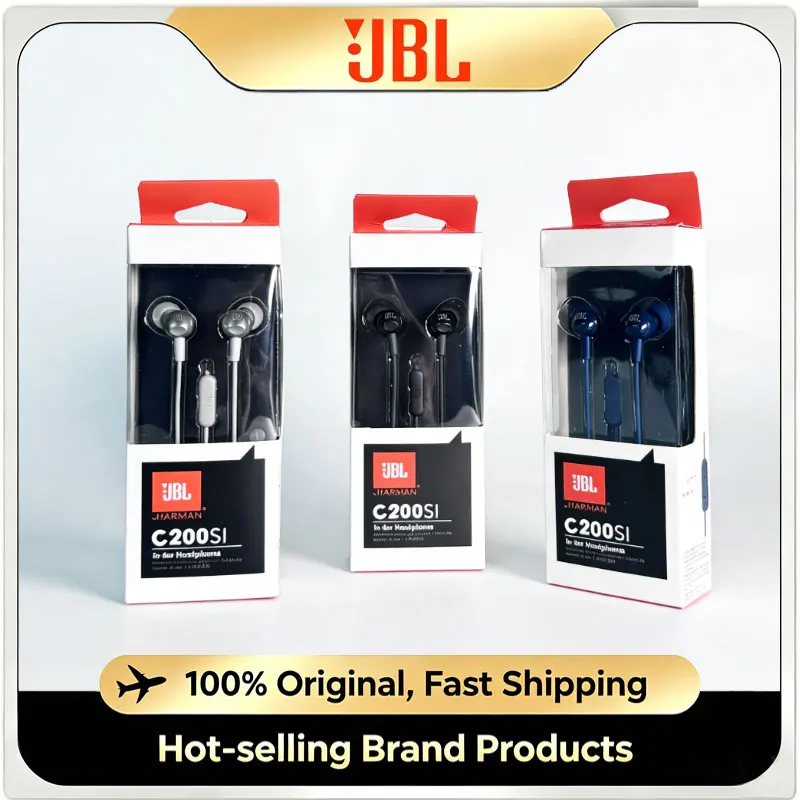 JBL C200SI Original Wired Earphones In-Ear Headset Deep Bass