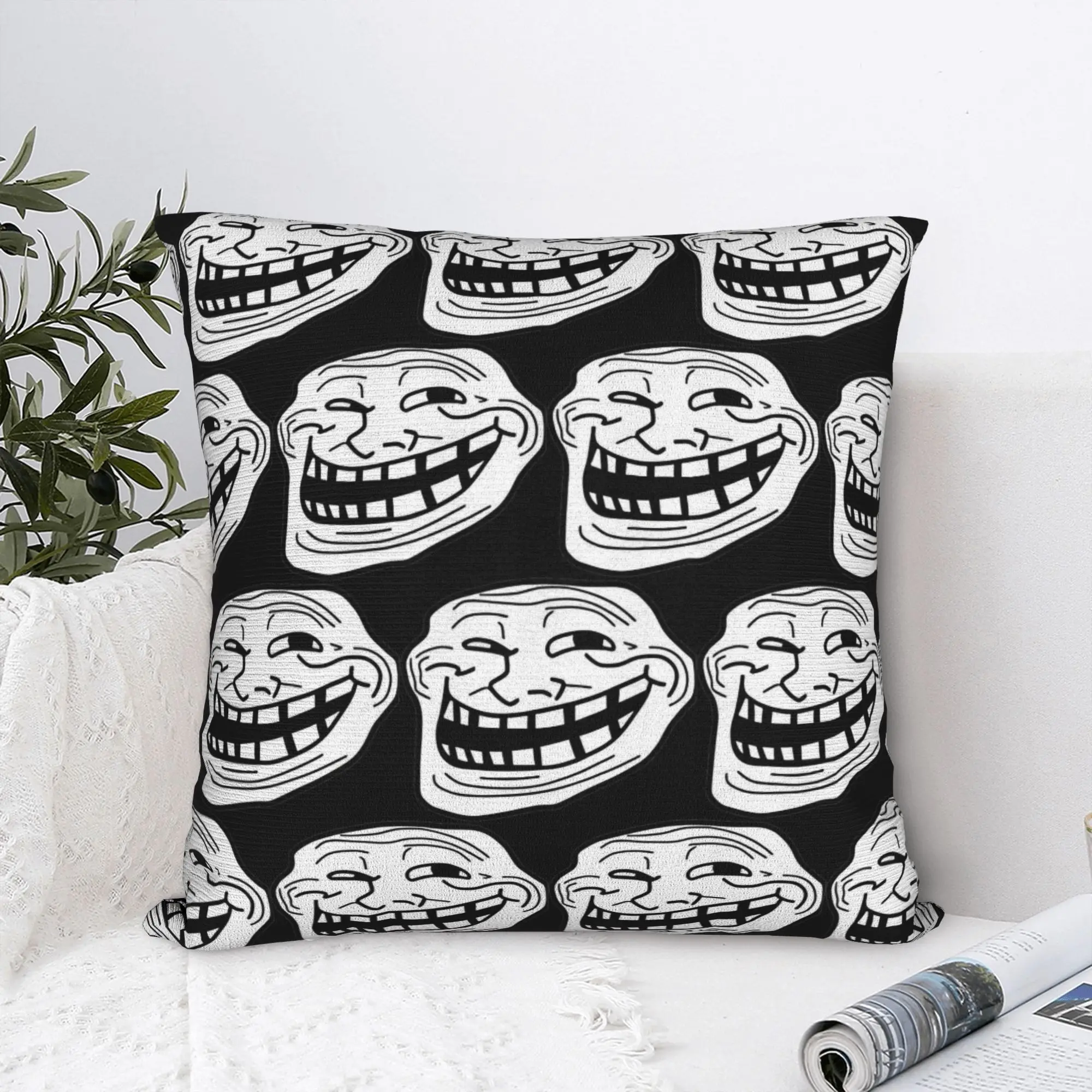Trol Face RAGE COMIC  Pillowcase Polyester Cushion Cover Gift  Throw Pillow Case Cover Home Zipper 45X45cm