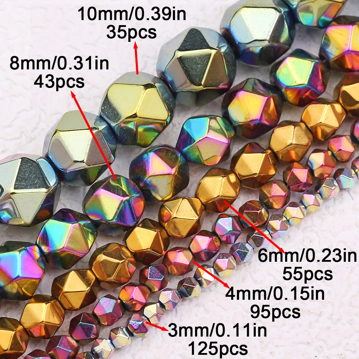 3-10mm Black Chalcedony Newly Cut Multi-Color Free Crystal Thread Included Handmade DIY Jewelry Necklace Accessories