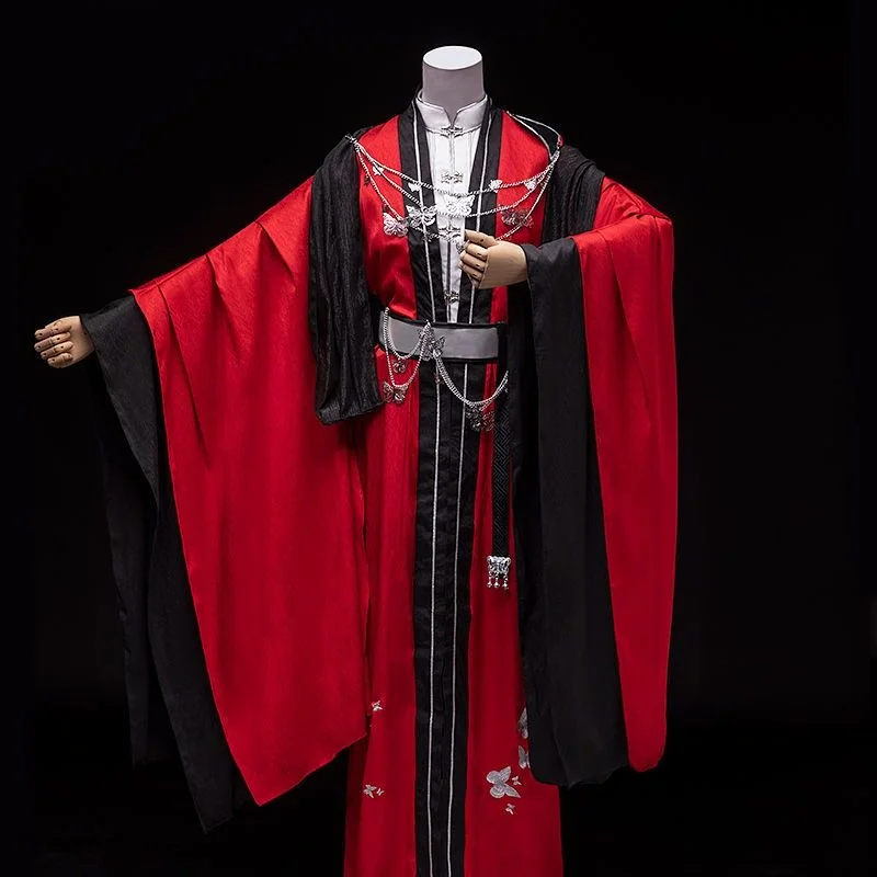 

Huacheng Cosplay TGCF Tian Guan Ci Fu Costume Guiwang Hua Cheng Han Style Clothing Sanlang Youth Red Hanfu Dress Chinese Costume