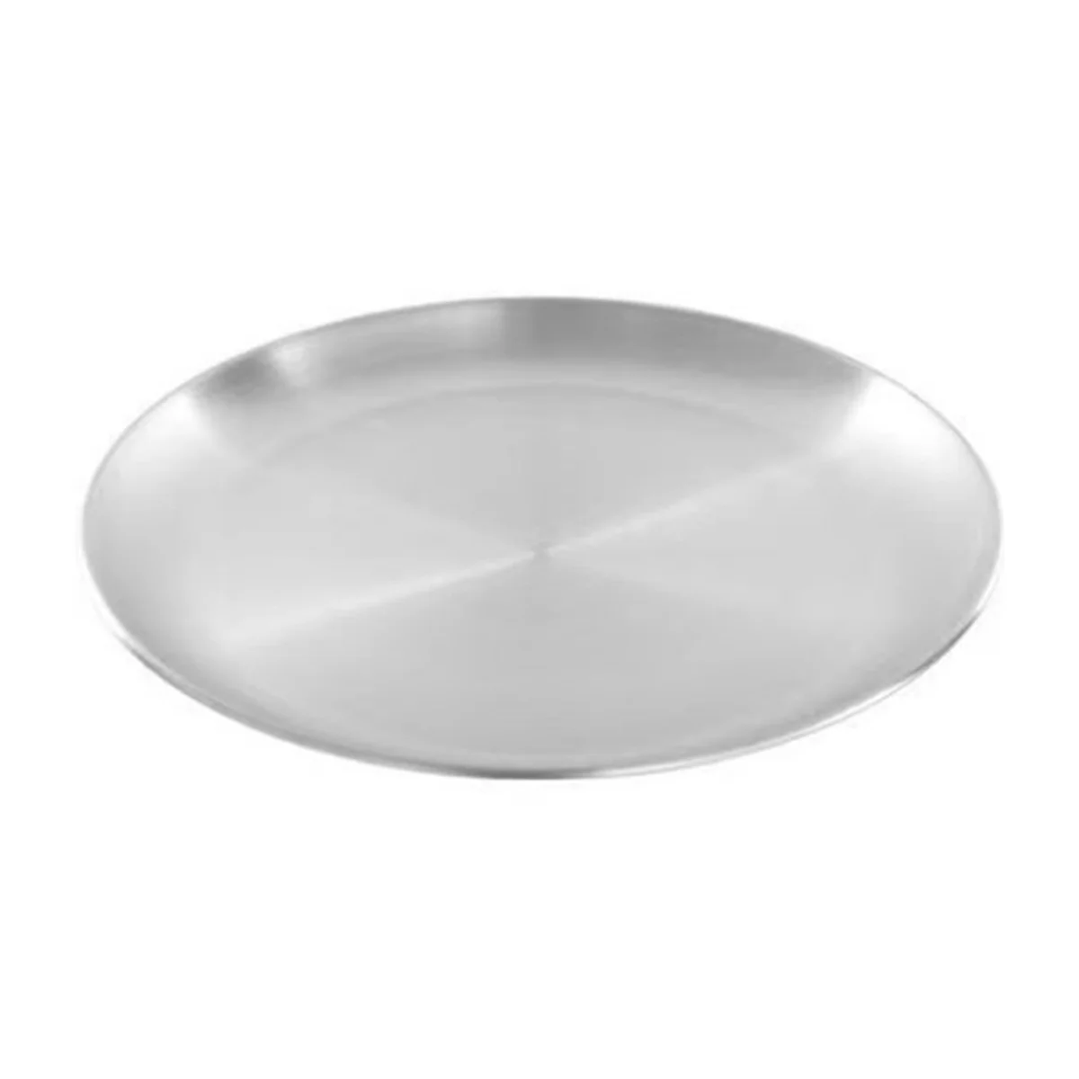 Pio à cracher Sophia en acier inoxydable, disque de salle à manger peu profond en métal argenté, assiette ronde, ustensiles de cuisine pour dessert, 17cm