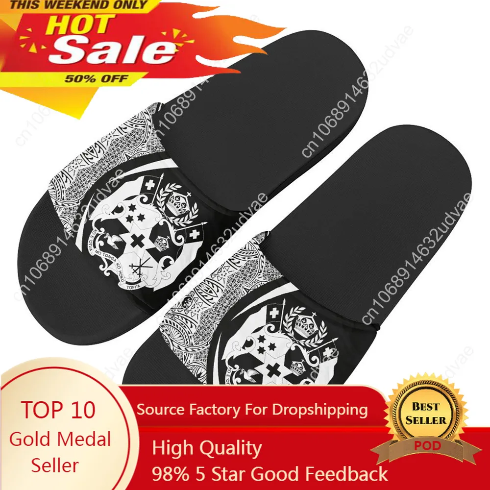 

Polynesian Slide Sandal For Women Tonga Black No Slipper Bath Sandal Unisex Summer Home Footwear Comfortable